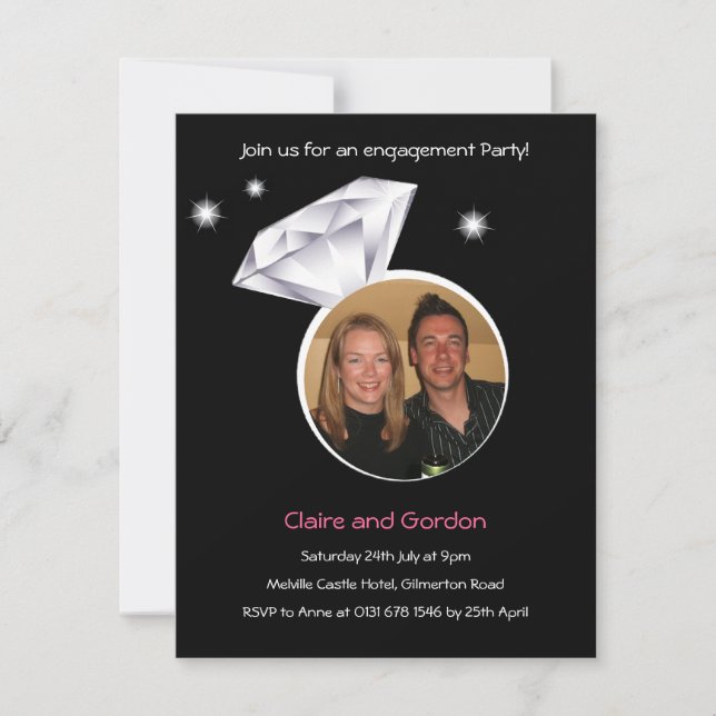 Ring Photo Engagement Party Invitation (Front)