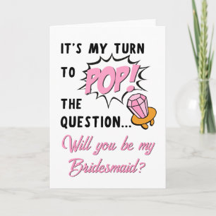 Ring Pop Retro Funny Cute Bridesmaid Proposal Card