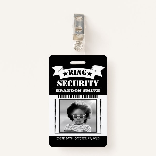 Ring Security Agent Photo ID ID Badge (Front with Clip)