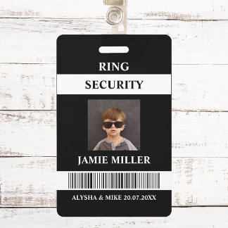 Ring Security Agent Photo ID Ring Bearer ID Badge