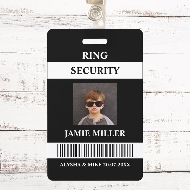 Ring Security Agent Photo ID Ring Bearer ID Badge (RING SECURITY RING BEARER SECRET AGENT )