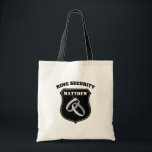 Ring security custom wedding tote bag for kids<br><div class="desc">Ring security custom wedding tote bag for kids (boy or girl).
Shield with two interlocking rings.
Personalize with name of child in charge of ring security.
Cute design for little ring bearer.</div>