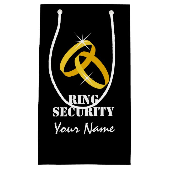 Ring Security gift bag for wedding ring bearer (Front)