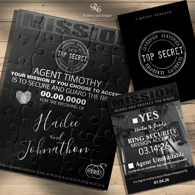 Ring Security Hidden Pictures Puzzle Invitation (Pair with the matching top-secret response card, available separately.)