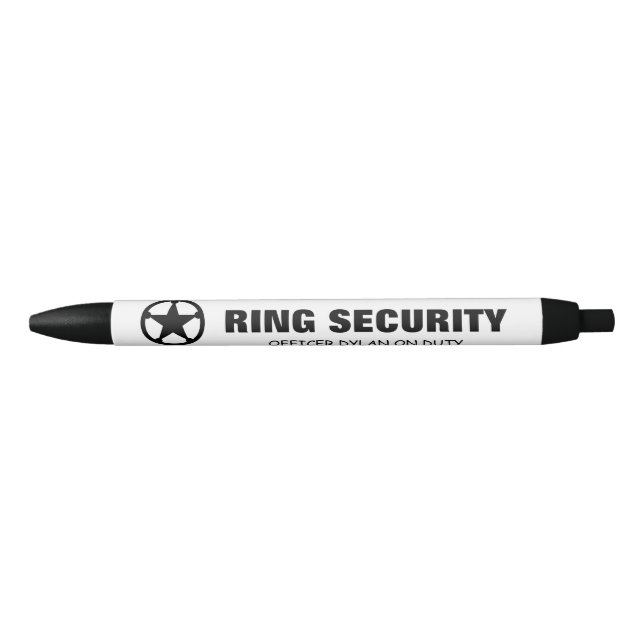 Ring security kid's wedding ring bearer favour black ink pen (Front)