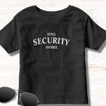 Ring Security Ring Bearer Name Toddler T-Shirt<br><div class="desc">Make your ring bearer feels like special with this ring security t-shirt. Click - personalise -to easily add your custom name. Stylish balck and white design.</div>