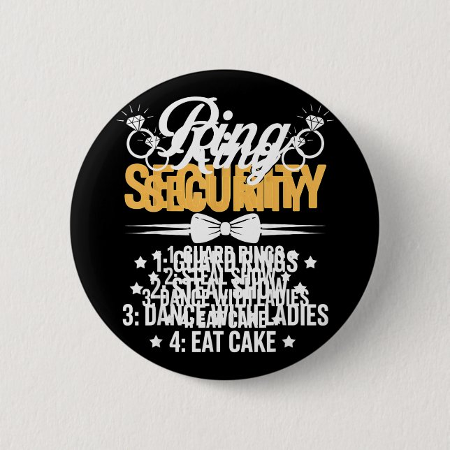 Ring Security Wedding Party Funny Ring Bearer 2 6 Cm Round Badge (Front)