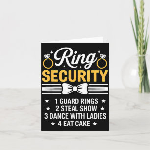 Ring Security Wedding Party Funny Ring Bearer  Card
