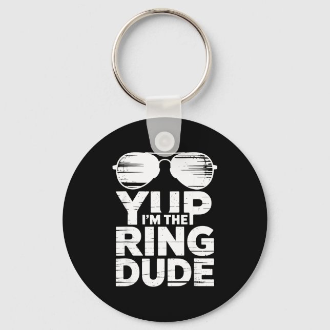 Ring Security Wedding Party Funny Ring Bearer  Key Ring (Front)