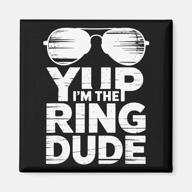 Ring Security Wedding Party Funny Ring Bearer  Magnet (Front)