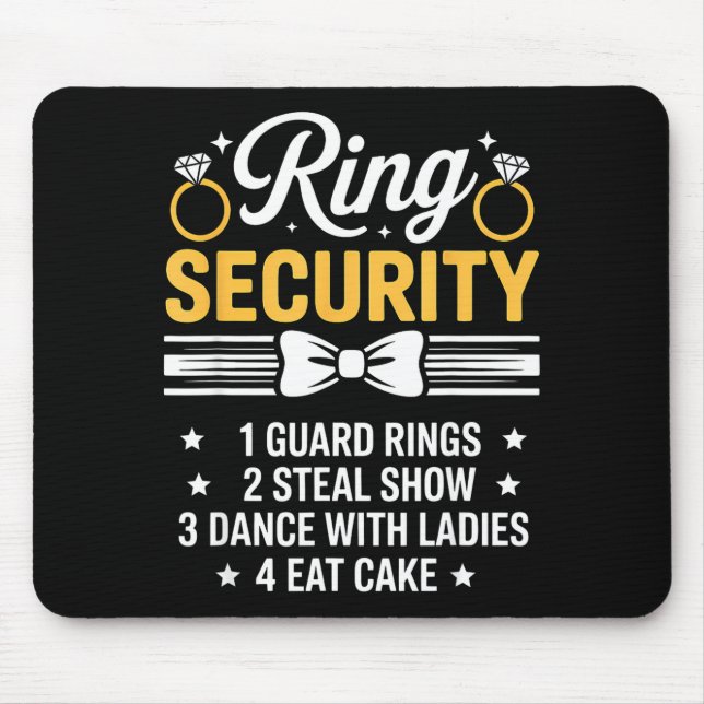 Ring Security Wedding Party Funny Ring Bearer  Mouse Mat (Front)