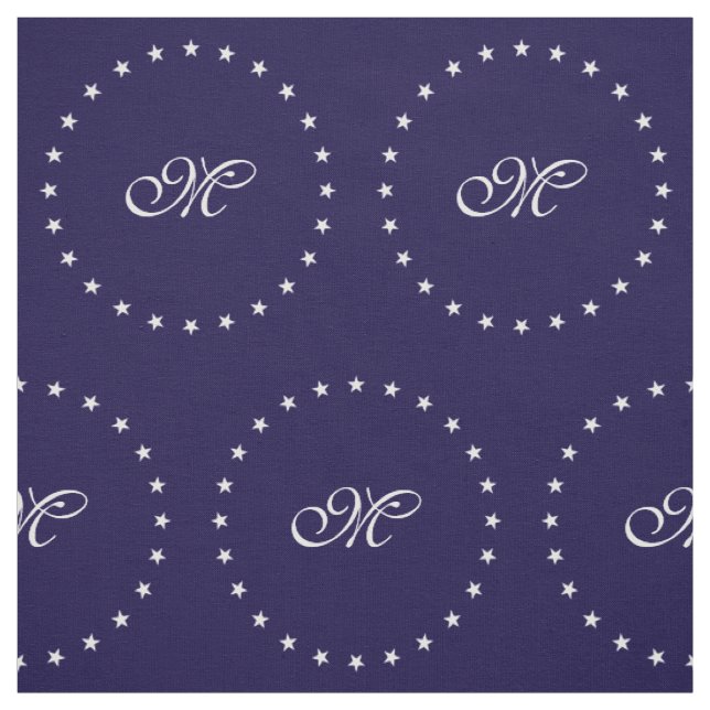 Ring Stars white + your background & ideas Fabric (Swatch)