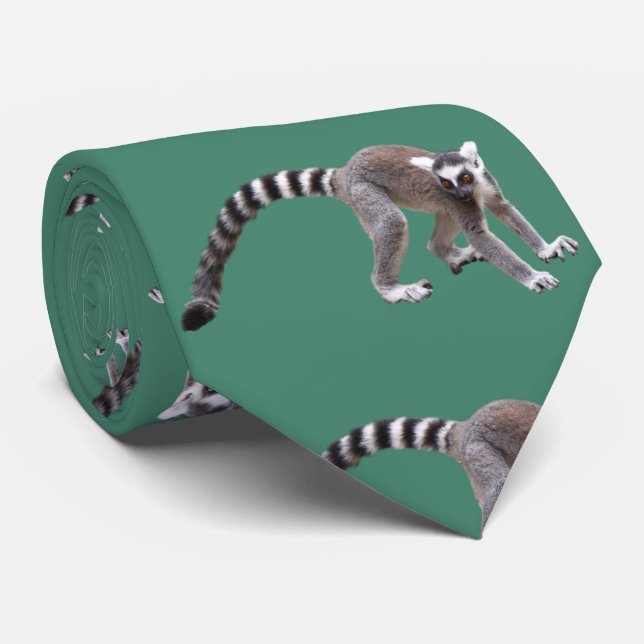 Ring-tailed lemur ネクタイ tie (Rolled)