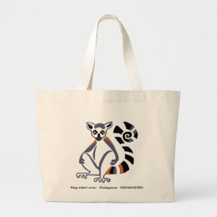  Ring-tailed LEMUR - Animal lover - Wildlife -  Large Tote Bag