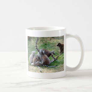 Ring tailed lemur family coffee mug