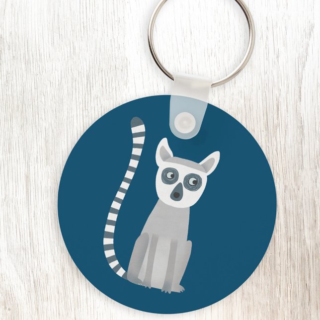 Ring Tailed Lemur Key Ring (Fun ring tailed lemur keychain for wildlife and animal lovers)