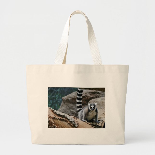 RIng Tailed Lemur Large Tote Bag (Front)