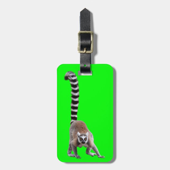 Ring-tailed lemur luggage tag (Front Vertical)