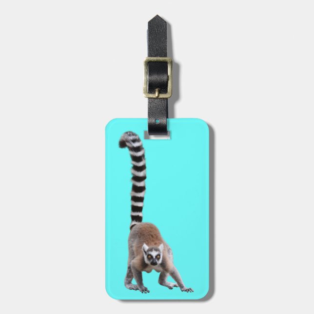Ring-tailed lemur luggage tag (Front Vertical)