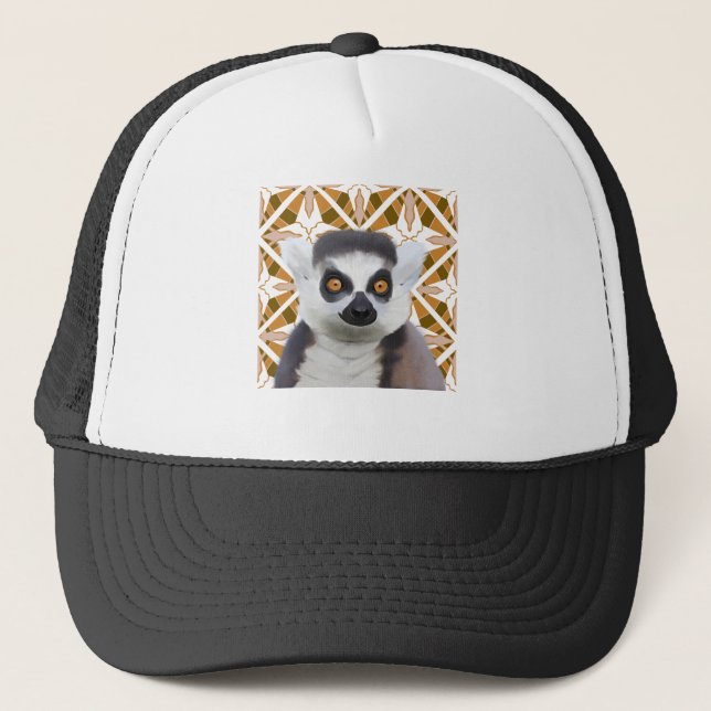 Ring-Tailed Lemur Madagascar Wildlife Trucker Hat (Front)