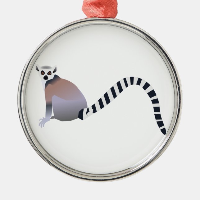 Ring-Tailed Lemur Metal Tree Decoration (Front)