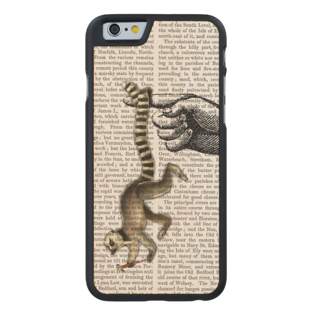 Ring Tailed Lemur on Finger 2 Carved Wood iPhone Case (Back)