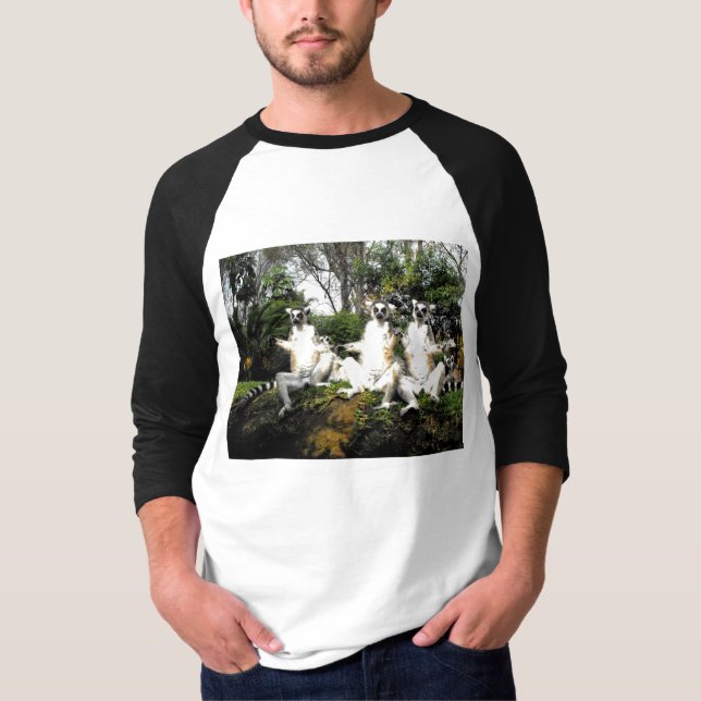 Ring tailed lemurs warming up in Spain T-Shirt (Front)