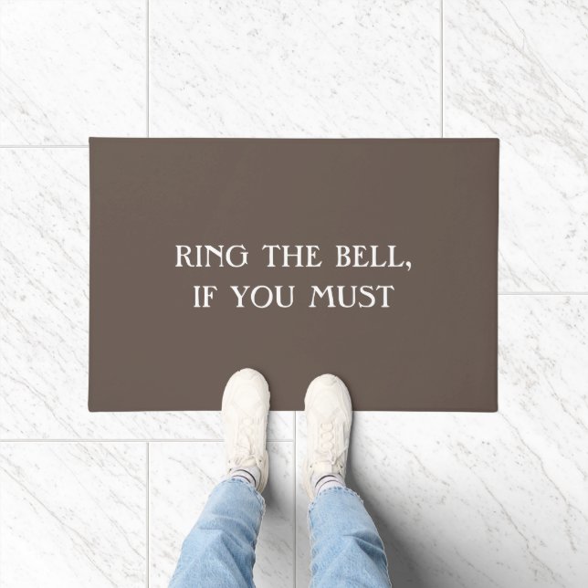 RING THE BELL Funny Introvert Antisocial Joke Doormat (Indoor)