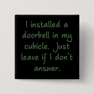 Ring the bell (sq) 15 cm square badge