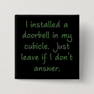 Ring the bell (sq) 15 cm square badge