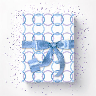 Ring Toss Interlocking Circles in Blue and Purple Wrapping Paper