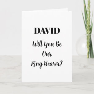 Ringbearer Black White Elegant Minimal Wedding Invitation