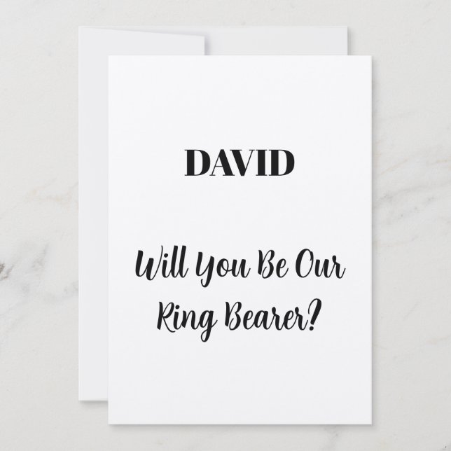 Ringbearer Custom Name Script Simple Wedding 2023 Invitation (Front)