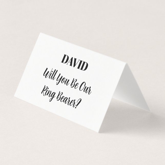 Ringbearer Custom Name Wedding Simple Minimal  (Front)