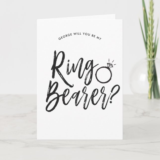 Ringbearer | Script Style Custom Wedding Card (Front)