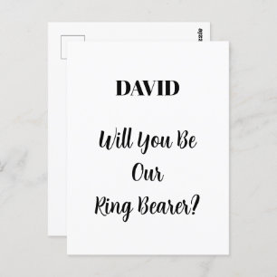 Ringbearer Wedding Simple Minimal Custom Name Postcard