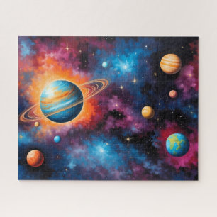 Ringed Planet Colourful Galaxy Space Puzzle
