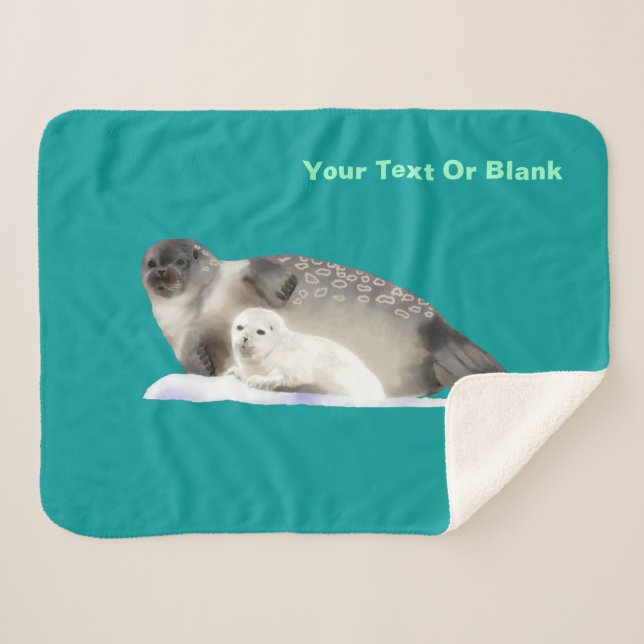 Ringed Seal Sherpa Blanket (Front (Horizontal))