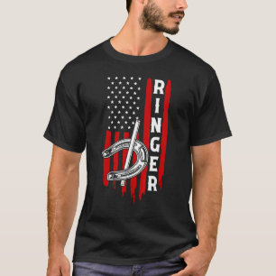 Ringer Horseshoe American Flag T-Shirt