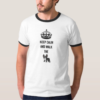 Ringer t-shirt keep calm and walk the french bull