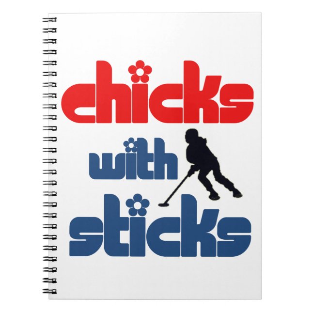 Ringette "Chicks With Sticks" Spiral Notebook (Front)