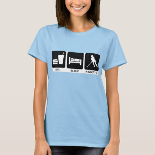 Ringette "Eat Sleep Ringette" Ladies Ringer Shirt