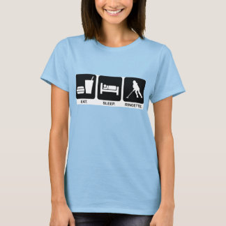 Ringette "Eat Sleep Ringette" Ladies Ringer Shirt