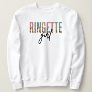 Ringette Girl Cheetah Print Ringette Player Sweatshirt