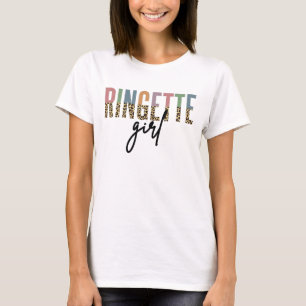 Ringette Girl Cheetah Print   Ringette Player T-Shirt