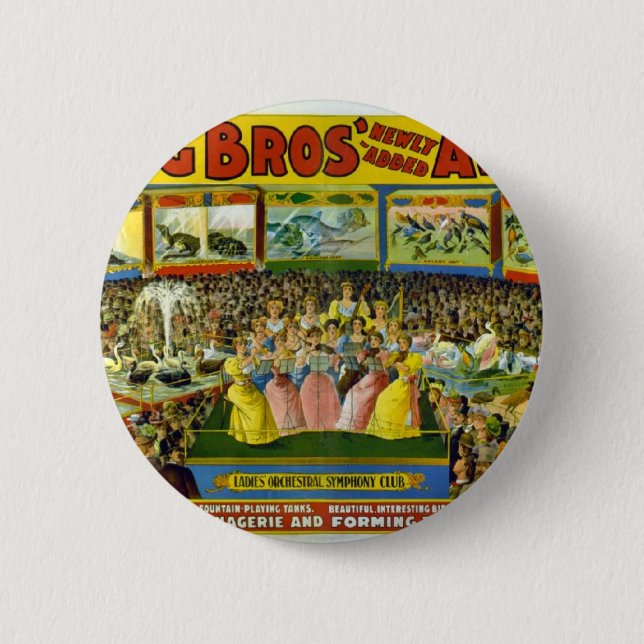 Ringling Bros' / Aviary & Aquarium 6 Cm Round Badge (Front)