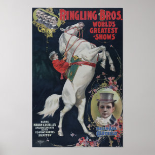 Ringling Bros Circus colourful vintage poster