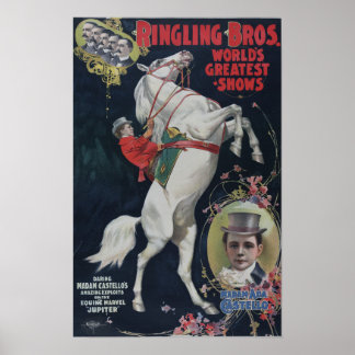 Ringling Bros Circus colourful vintage poster