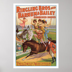 Ringling Bros. Equestriennes  Advertisement 1910's Poster