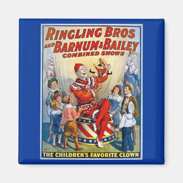 Ringling Brothers & Barnum & Bailey Vintage Clown Magnet (Front)